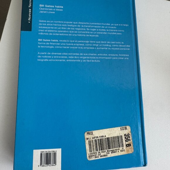 Bill Gates Speaks: Opinions and Ideas – Janet Lowe (Hardcover, Spanish Edition) - Picture 2 of 4
